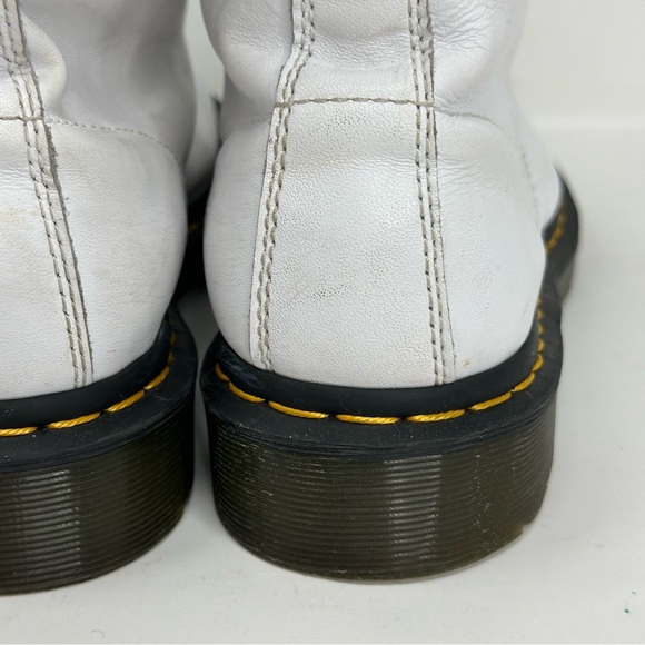 Dr. Martens *1460 Flat White Combat Boots - WHITE & BLACK - Picture 7 of 12